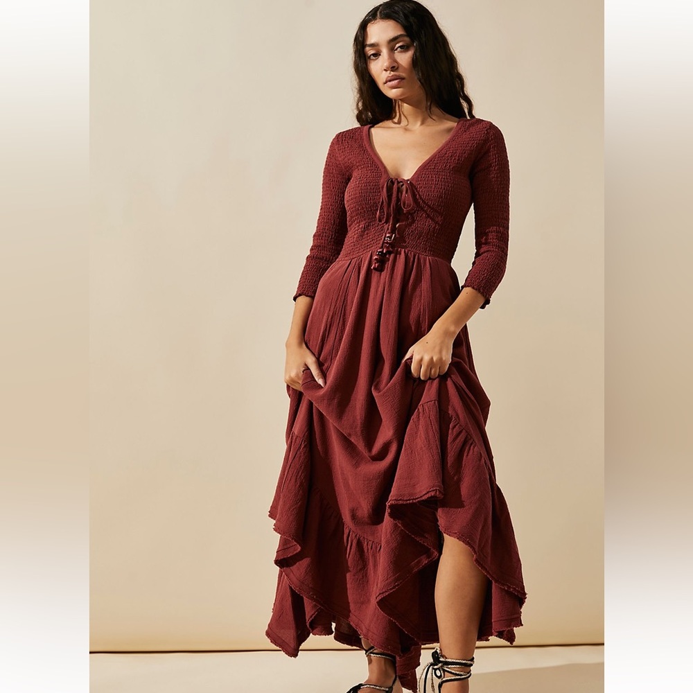 Free People Burgundy Maxi Dress